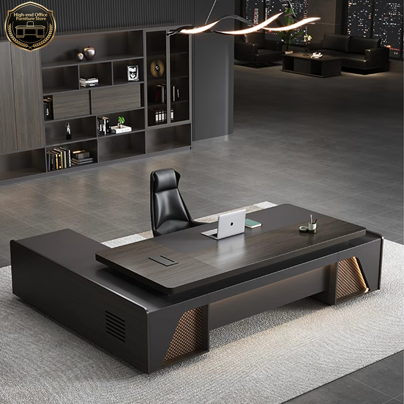 Office Tech Management - Mesa Executiva em L Moderna de