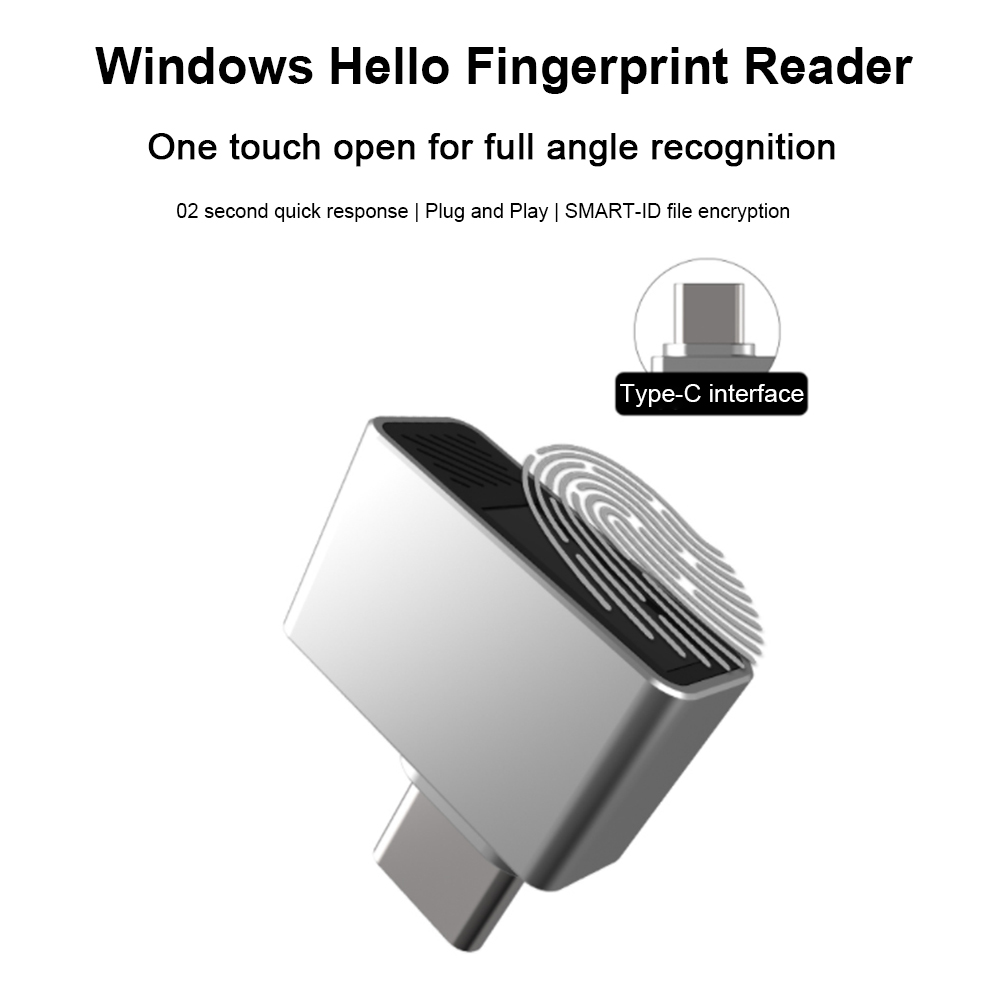 Fingerprint Reader Usb - Tipo-c scanner biométrico sem senha scanner