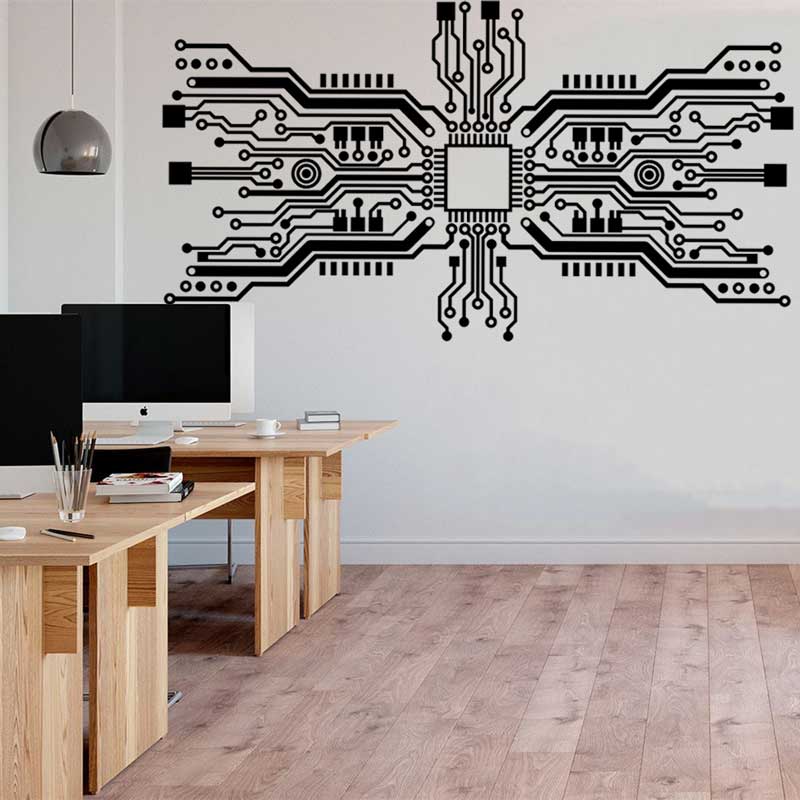 Office Tech Software - Circuit Board Chip Adesivo de Parede,