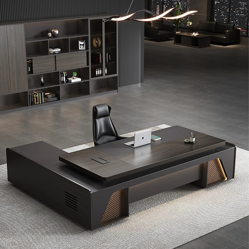 ❀ Mesa Executiva em L Luxuosa  - Office Tech Management avaliação e preço