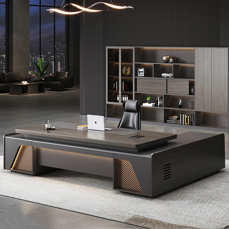 ❀ Mesa Executiva em L Luxuosa  - Office Tech Management avaliação e preço